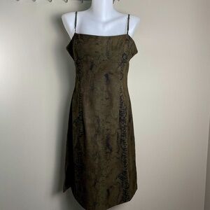 VINTAGE City Triangles Snake Print Elastic Spaghetti‎ Strap Mini Dress 11 Y2K